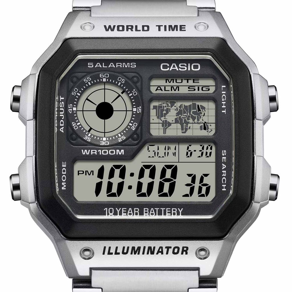 ساعت مچی مردانه کاسیو جهان نما فلزی CASIO AE-1200WHD-1AV