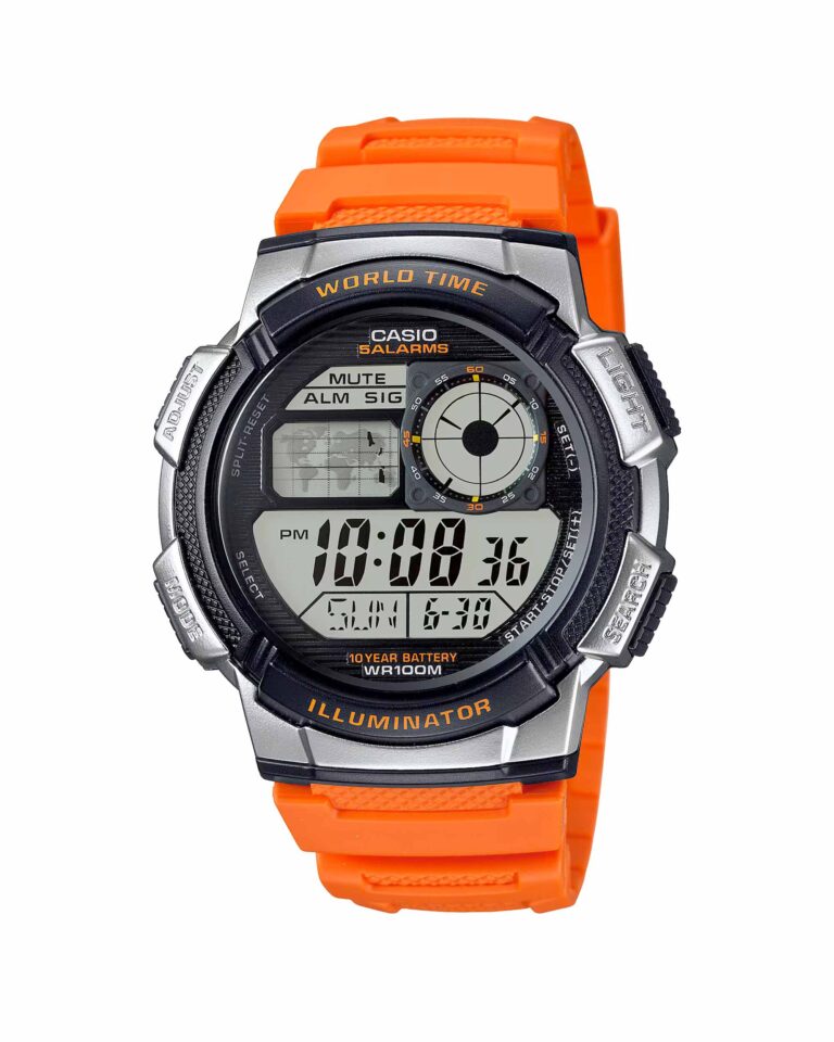 ساعت مچی مردانه کاسیو نارنجی CASIO AE-1000W-4BV