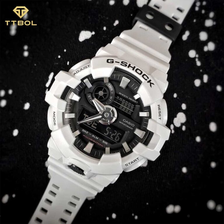 ساعت مچی مردانه جیشاک سفید G-SHOCK GA-700-7A