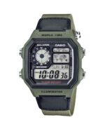 ساعت مچی مردانه کاسیو جهان نما با بند ارتشی CASIO AE-1200WHB-3B