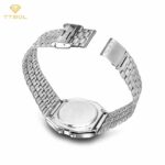 نمای پشت ساعت کاسیو A159WA-N1DF با بند استیل ضد زنگ و شماره مدل حک شده