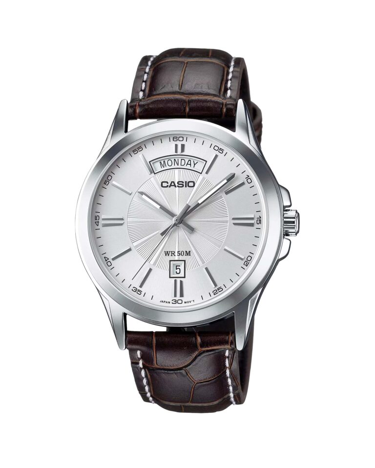 ساعت مچی مردانه کاسیو بند چرمی و ضد آب CASIO MTP-1381L-7AV