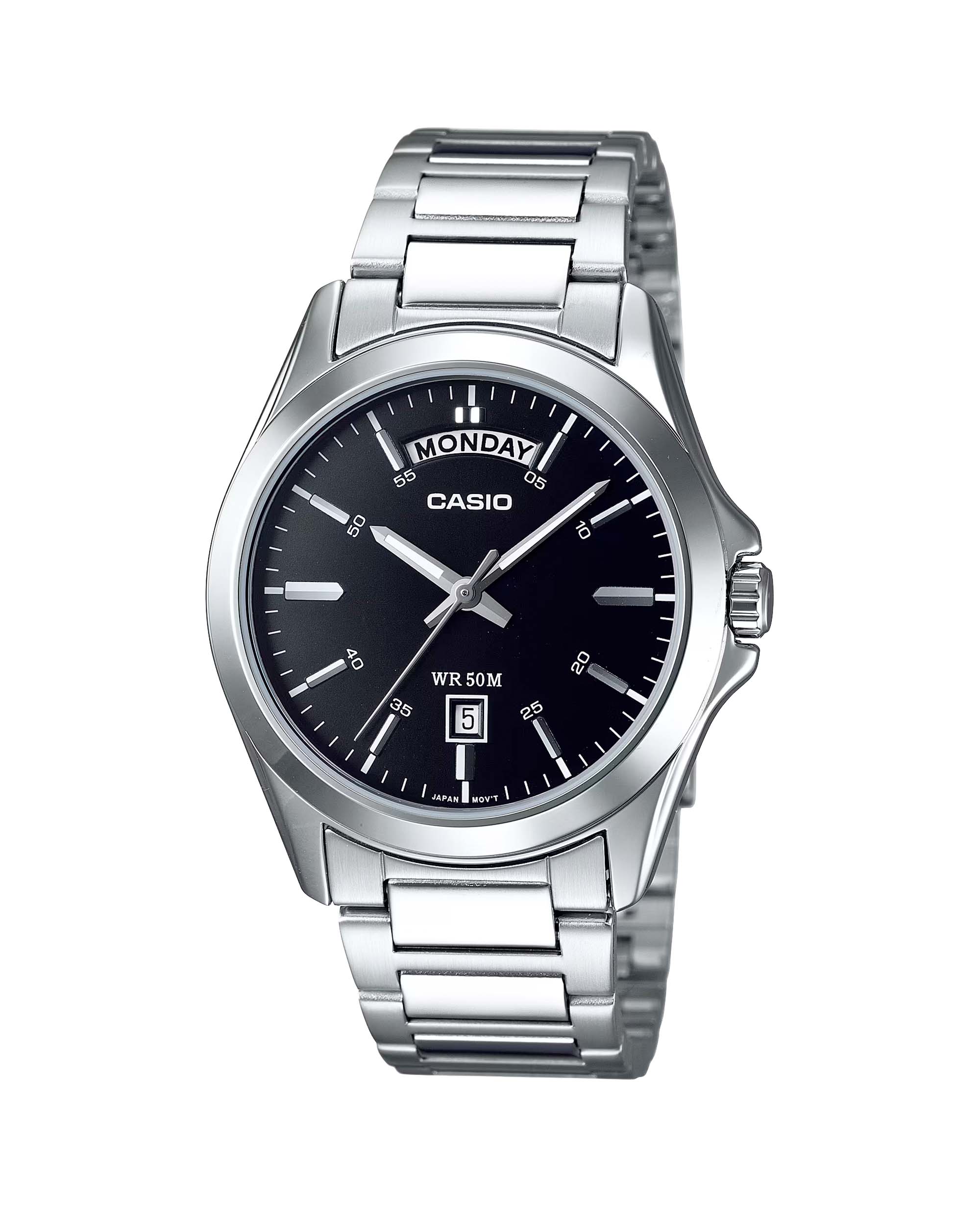 MTP-1370D-1A1V ساعت مچی مردانه کاسیو صفحه مشکی CASIO MTP-1370D-1A1V