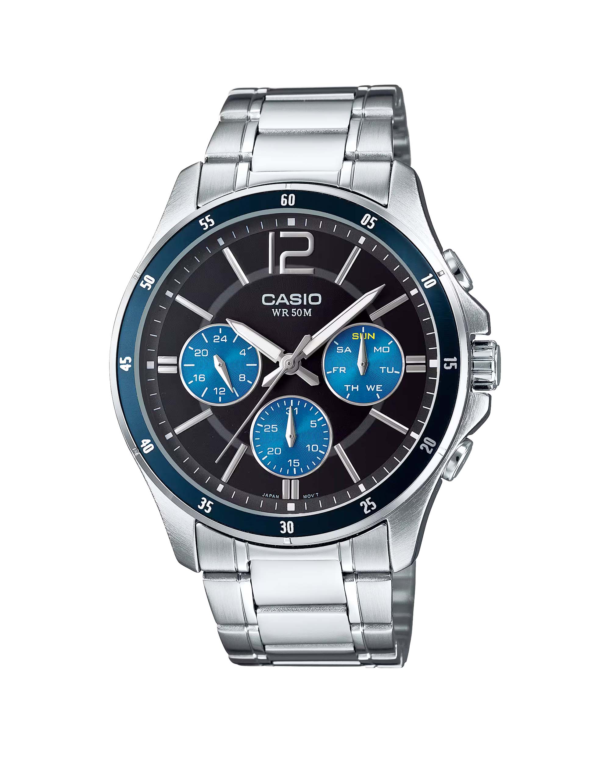 MTP-1374D-2AV ساعت مچی مردانه کاسیو صفحه آبی CASIO MTP-1374D-2AV