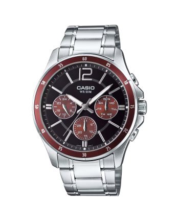 ساعت مچی مردانه کاسیو صفحه قرمز CASIO MTP-1374D-5AV