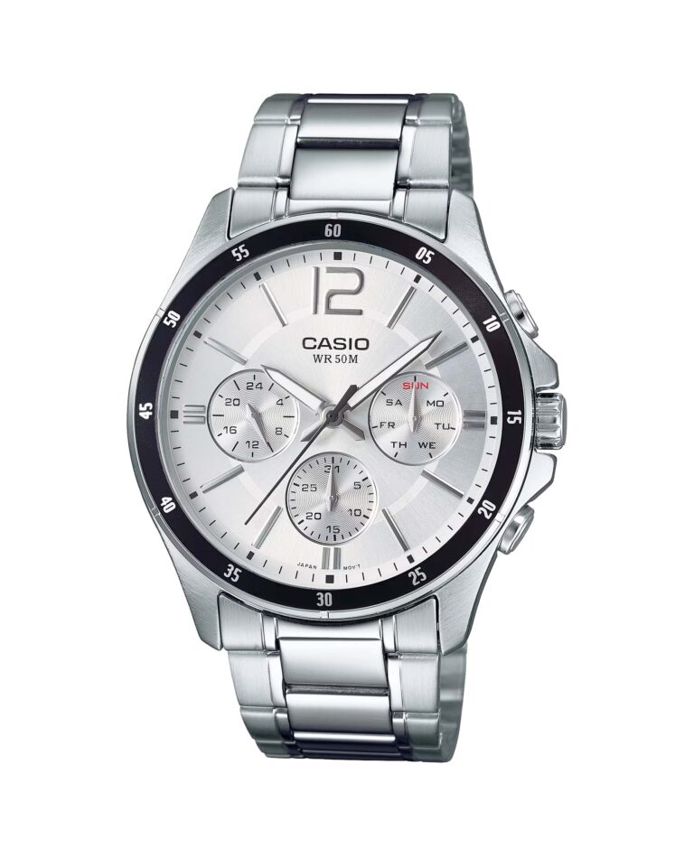 ساعت مچی مردانه کاسیو صفحه سفید CASIO MTP-1374D-7AV