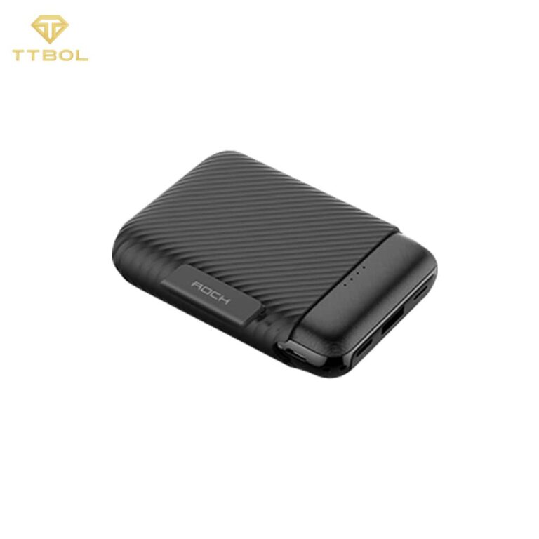 پاوربانک راک ظرفیت 10000 میلی امپر ساعت وایرلس شارژ rock p51 mini wireless charging power bank 10000mah w1063