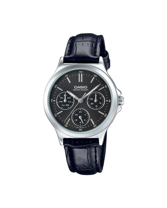 ساعت مچی زنانه کاسیو سه موتوره بند چرمی CASIO LTP-V300L-1A
