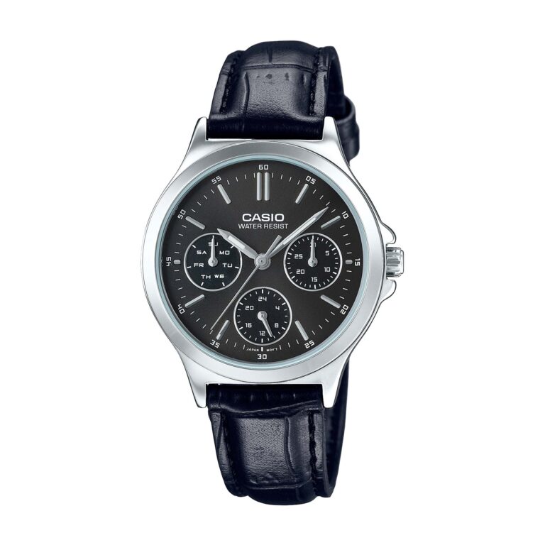 ساعت مچی زنانه کاسیو سه موتوره بند چرمی CASIO LTP-V300L-1A