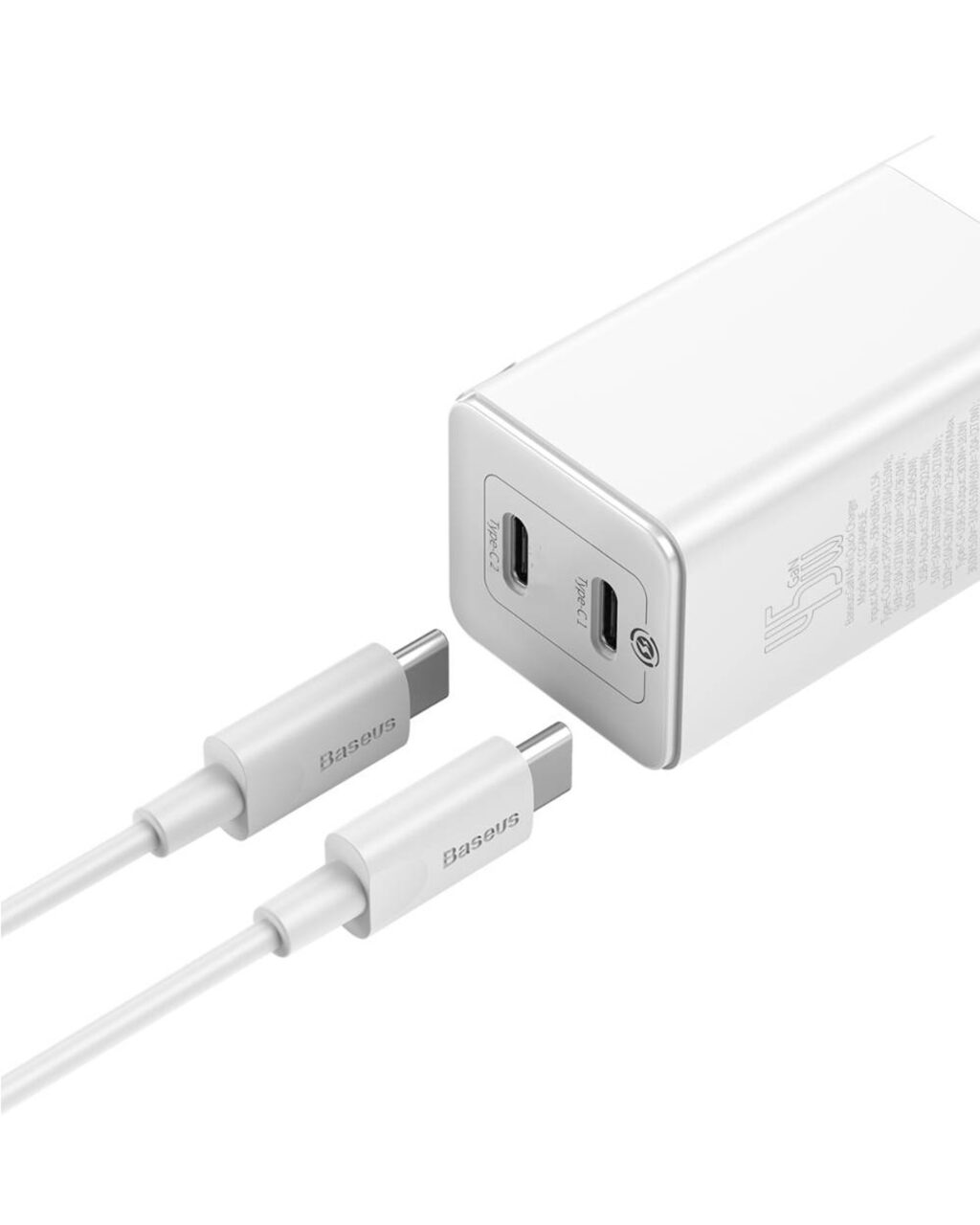 اداپتور به همراه کابل تایپ سی به تایپ سی بیسوس BASEUS gan mini quick charger ccgan45ce