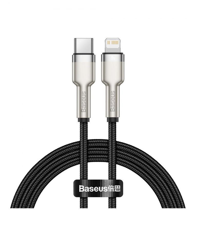 کابل تایپ سی به لایتنینگ بیسوس فست شارژ بیسوس 20 واتی 1متری Baseus Cafule Series Metal Data Cable Type-C to iP PD 20W 1m CATLJK-A01