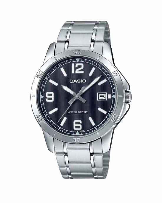 ساعت مچی مردانه کاسیو صفحه مشکی CASIO MTP-V004D-1B2