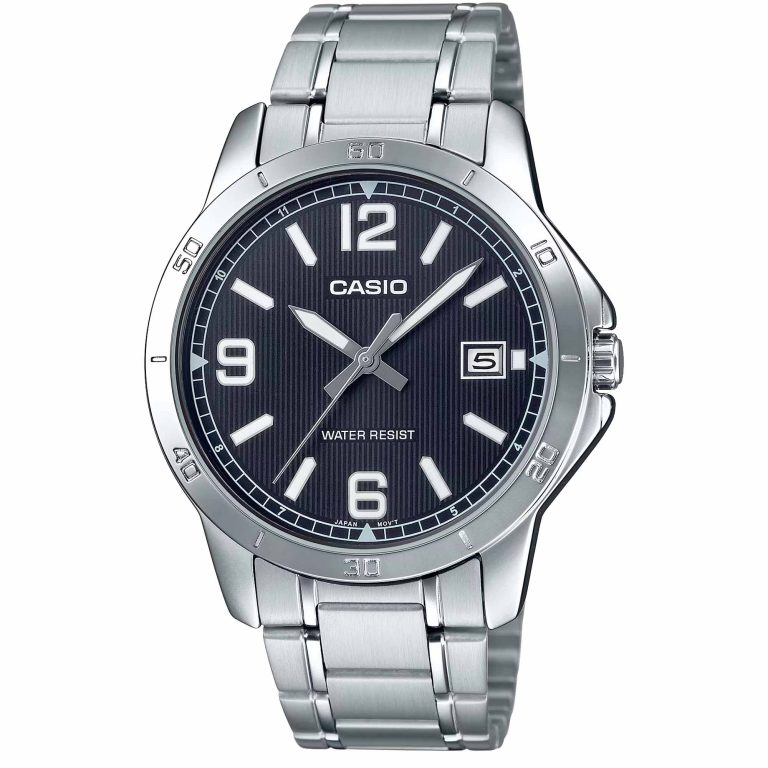 ساعت مچی مردانه کاسیو صفحه مشکی CASIO MTP-V004D-1B2