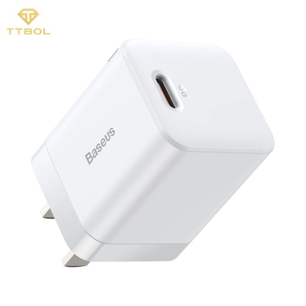اداپتور به همراه کابل تایپ سی به لایتنینگ بیسوس Baseus super si pro quick charger CCCJG20CC