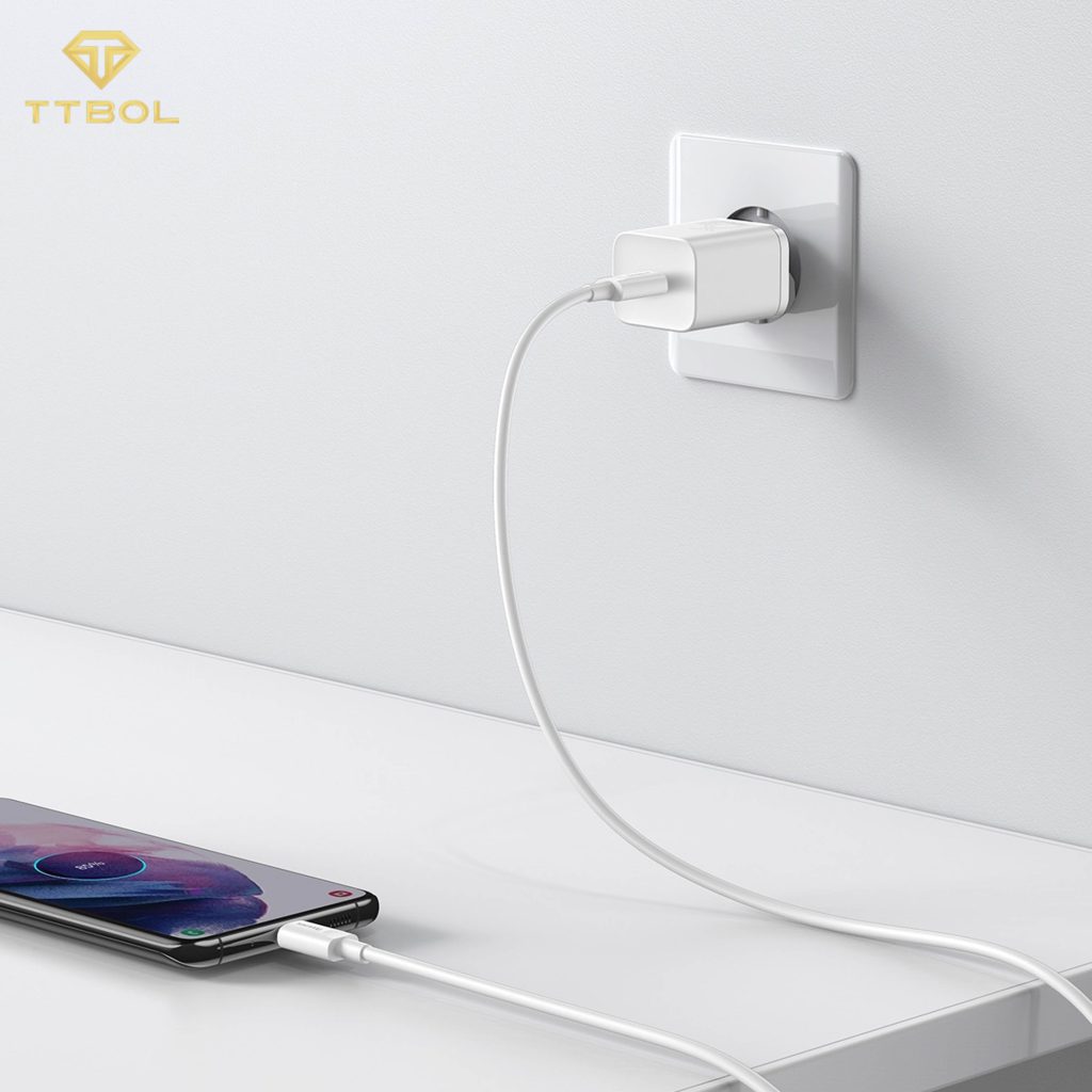 اداپتور به همراه کابل تایپ سی به لایتنینگ بیسوس Baseus super si quick charger TZCCSUP-L02 white