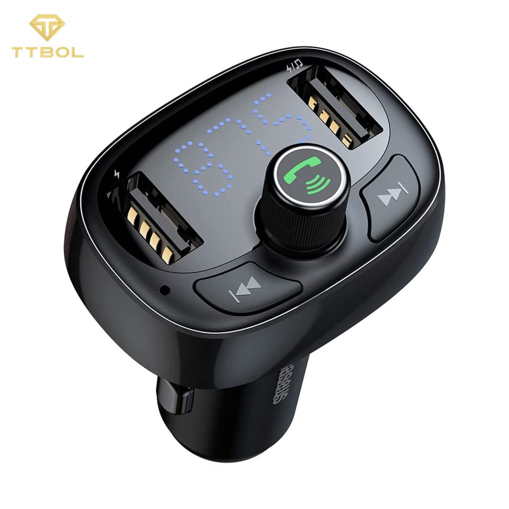 شارژر فندکی فست شارژ و پخش کننده بلوتوث Baseus t typed s-09 bluetooth ccall-tm01