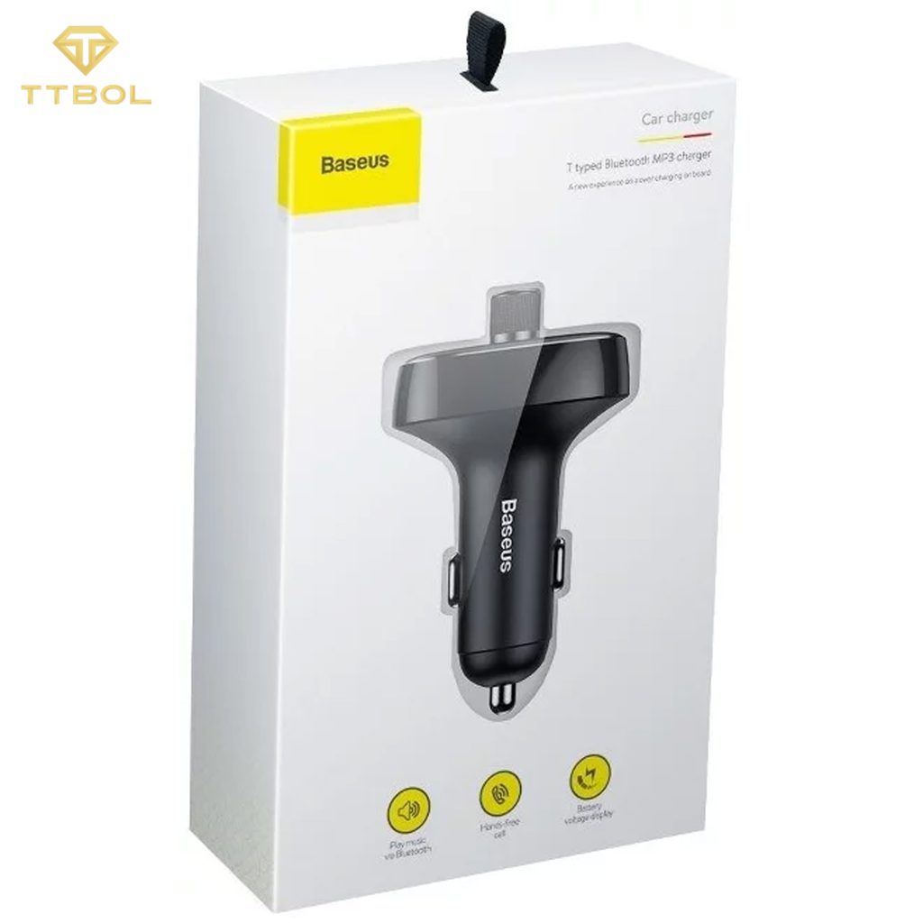 شارژر فندکی فست شارژ و پخش کننده بلوتوث Baseus t typed s-09 bluetooth ccall-tm01