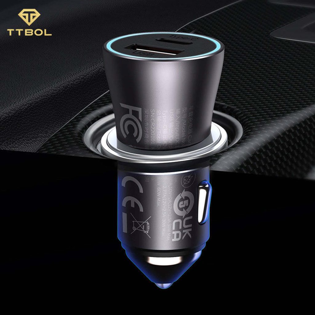 شارژر فندکی فست شارژ 60 واتی بیسوس Baseus CCJDZ-MC