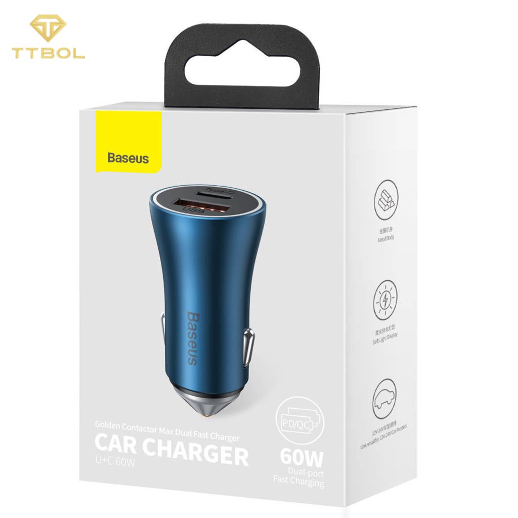 شارژر فندکی فست شارژ 60 واتی بیسوس Baseus CCJDZ-MC
