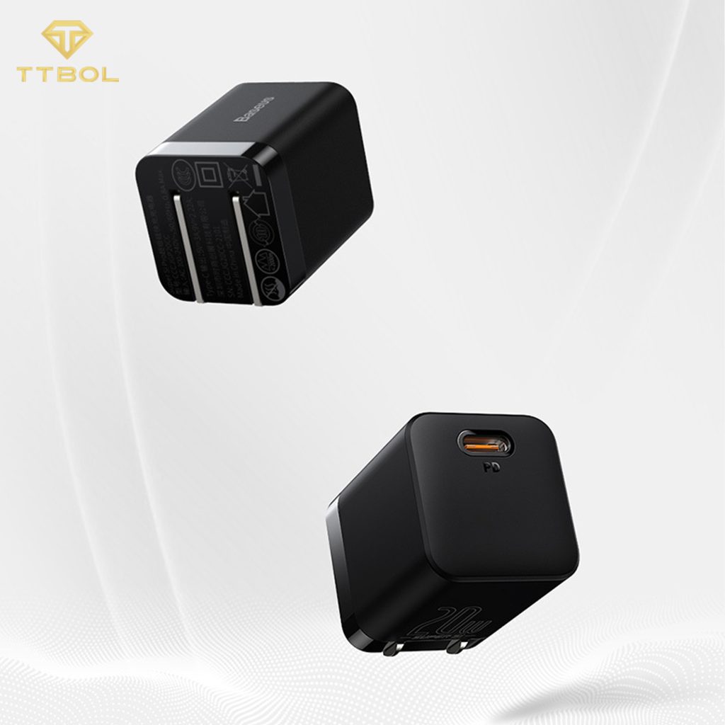 اداپتور به همراه کابل تایپ سی به لایتنینگ بیسوس Baseus super si pro quick charger CCCJG20CC