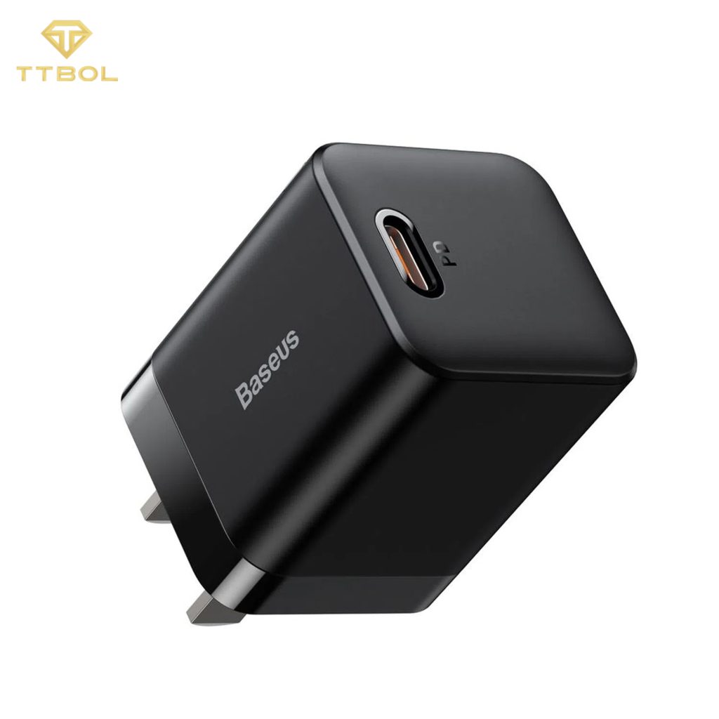 اداپتور به همراه کابل تایپ سی به لایتنینگ بیسوس Baseus super si pro quick charger CCCJG20CC