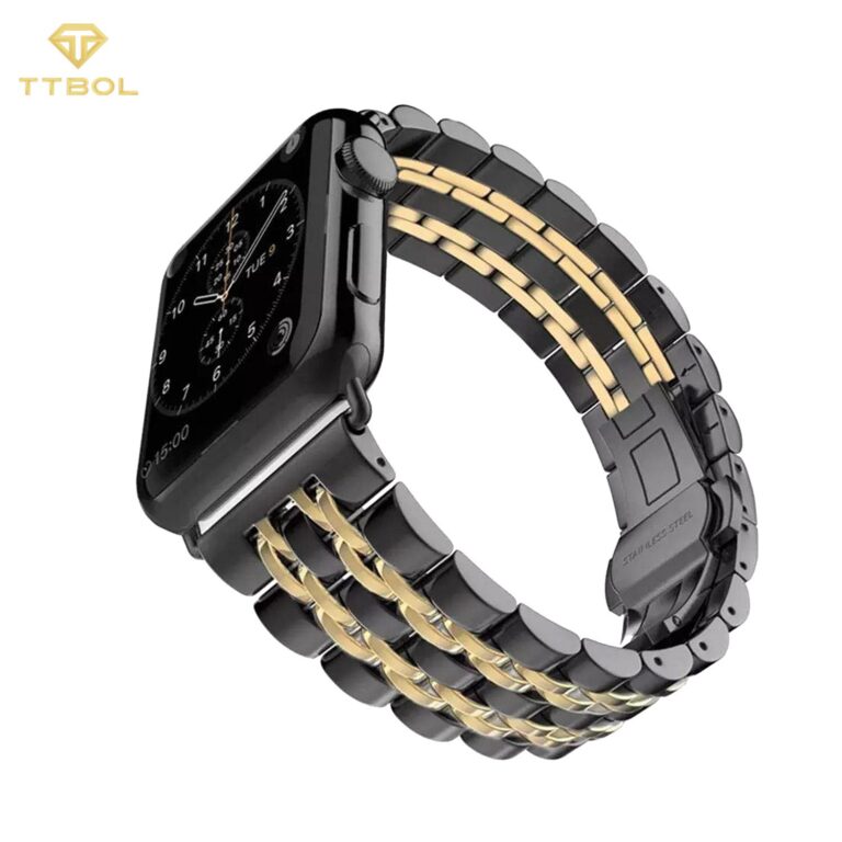 بند رولکسی مشکی طلایی اپل واچ