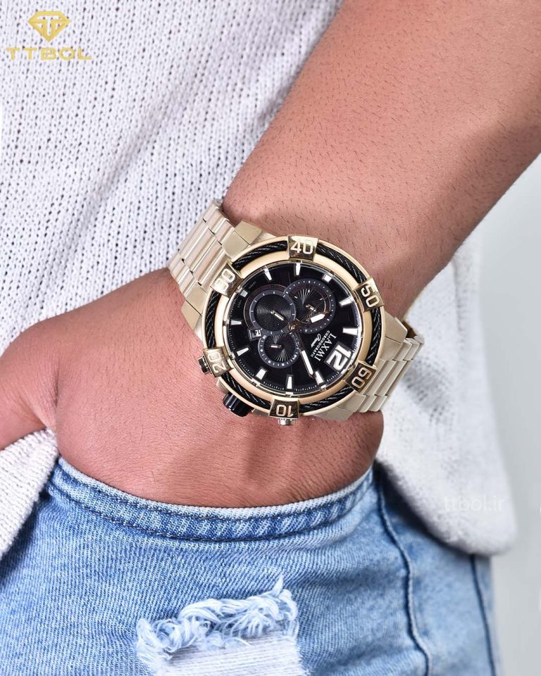 ساعت مچی مردانه لاکسمی طلایی کد 8123-5