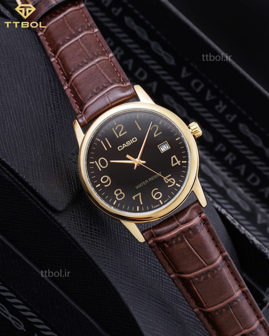 ساعت مچی مردانه کاسیو بند چرمی CASIO MTP-V002GL-1B
