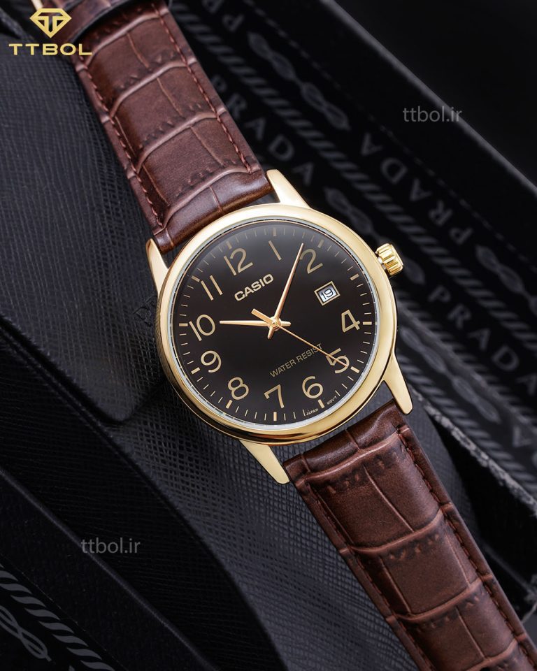 ساعت مچی مردانه کاسیو بند چرمی CASIO MTP-V002GL-1B