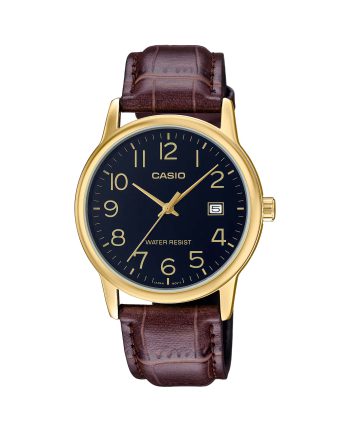 ساعت مچی مردانه کاسیو بند چرمی CASIO MTP-V002GL-1B