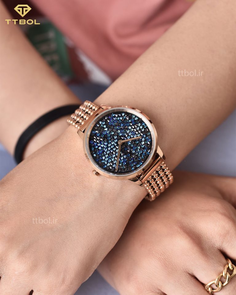 ساعت مچی زنانه صفحه فول نگین لاکسمی کد 8078-3