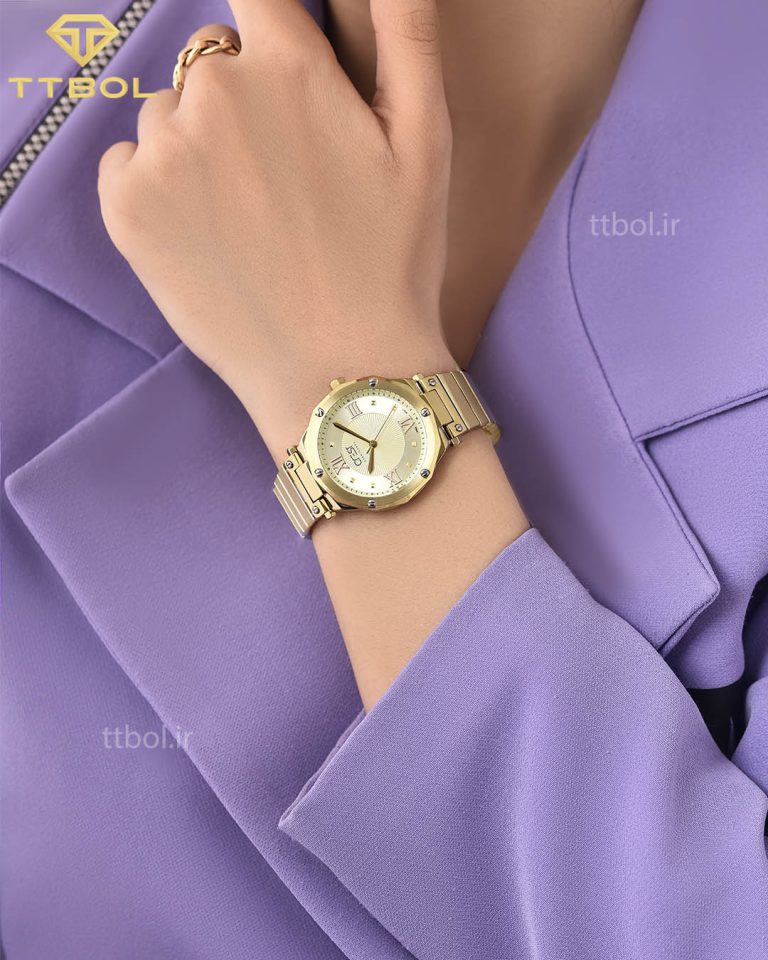 ساعت مچی زنانه کرست طلایی CREST 6167/3