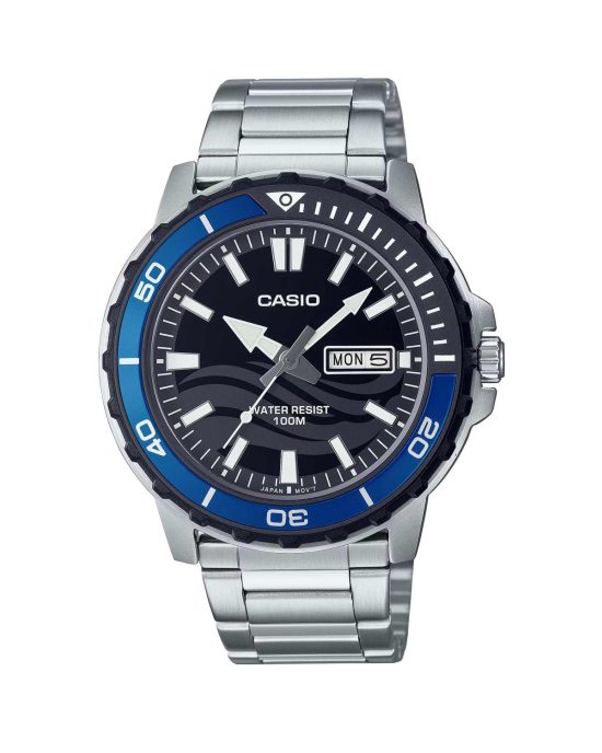 ساعت مچی مردانه کاسیو ضد آب با بند استیل CASIO MTD-125D-1A2V