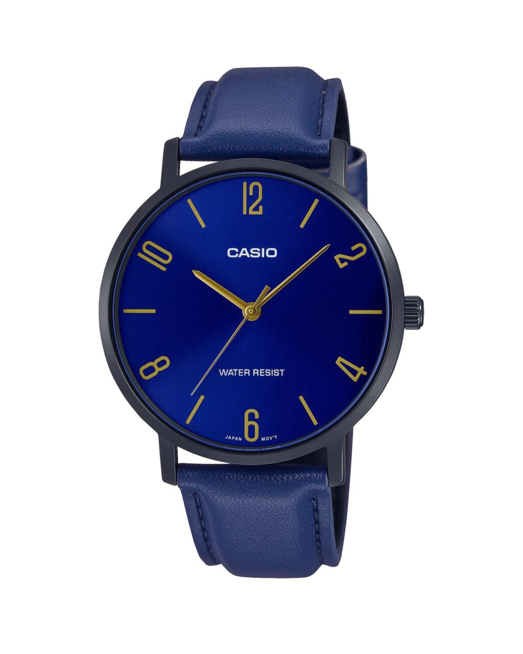 ساعت مچی مردانه کاسیو بند چرم سرمه ای CASIO MTP-VT01BL-2B