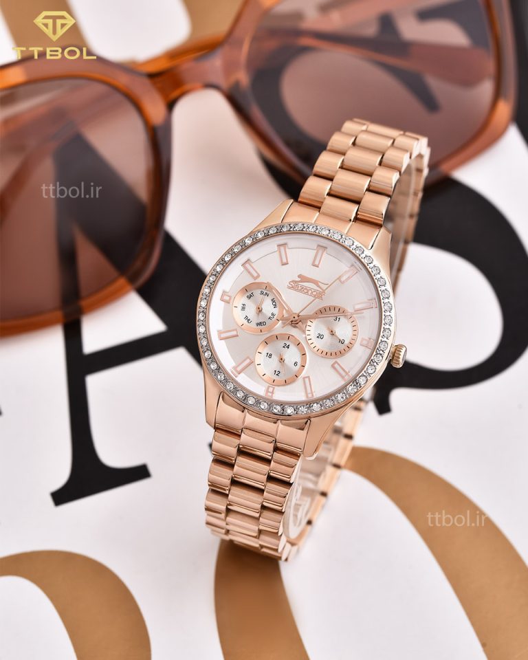 ساعت مچی زنانه اسلازنجر رزگلد SLAZENGER SL.09.2069.4.04