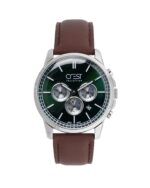 ساعت مچی مردانه بند چرم قهوه ای کرست CREST 6214/4