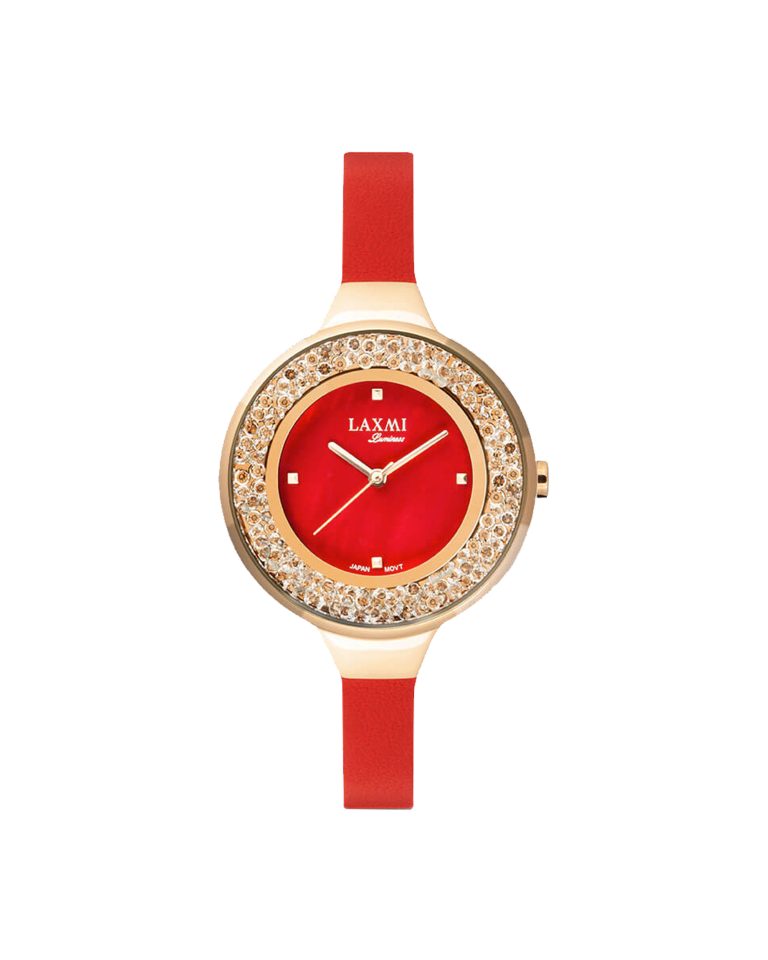 ساعت مچی زنانه بند چرم قرمز Laxmi 8075-2
