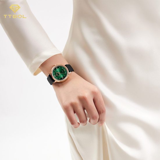 ساعت مچی زنانه ناوی فورس بند چرم مشکی NAVIFORCE NF5036 RG/GN/B