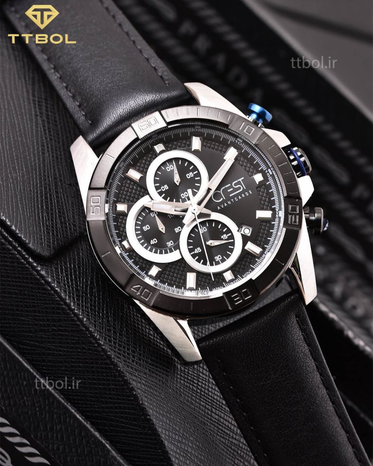 ساعت مچی مردانه کرست بند چرمی CREST 6211/3