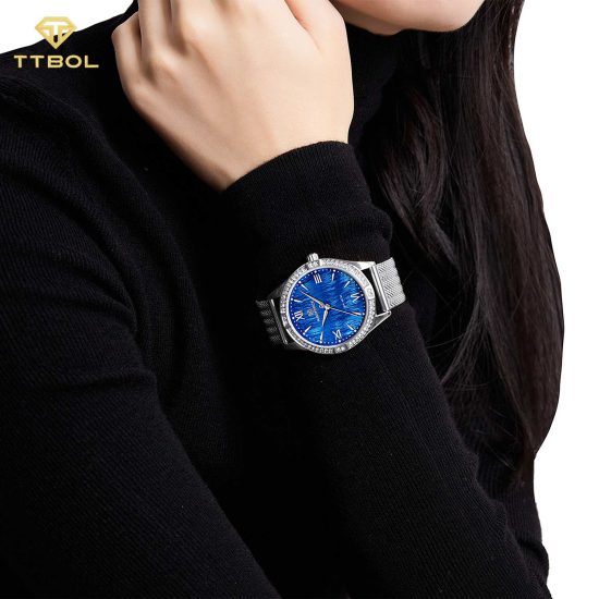 ساعت مچی زنانه نگین دار ناوی فورس NAVIFORCE NF5028 S/D.BE