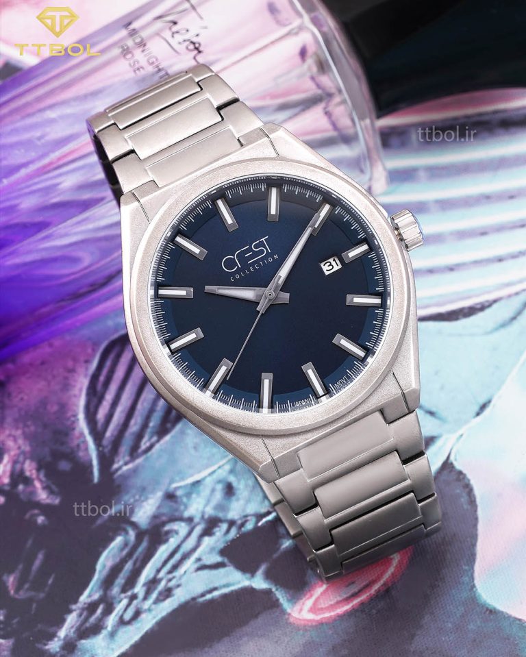 ساعت مچی مردانه کرست بند طوسی CREST 6223/4