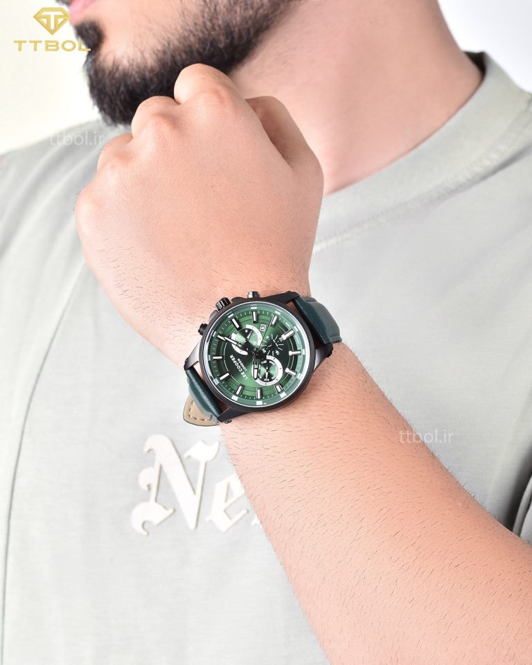 ساعت مچی مردانه لی کوپر بند چرم سبز LEE COOPER LC07525.677