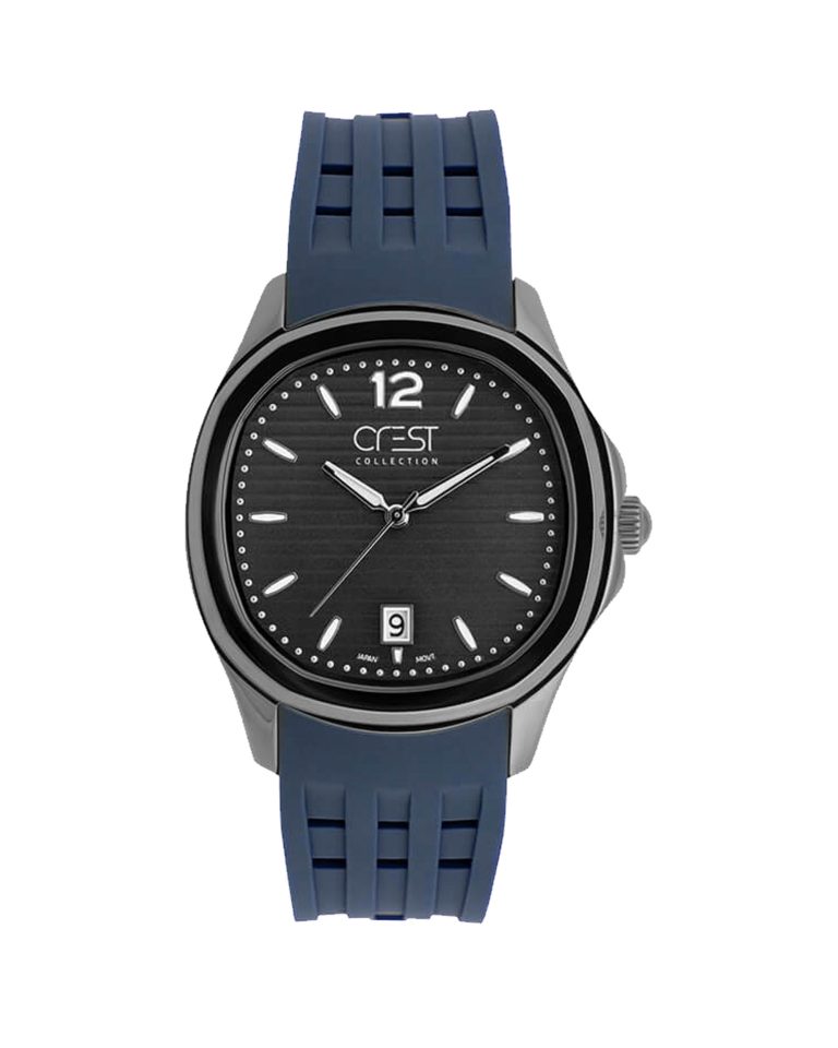 ساعت مچی مردانه کرست بند سرمه ای CREST 6210/2