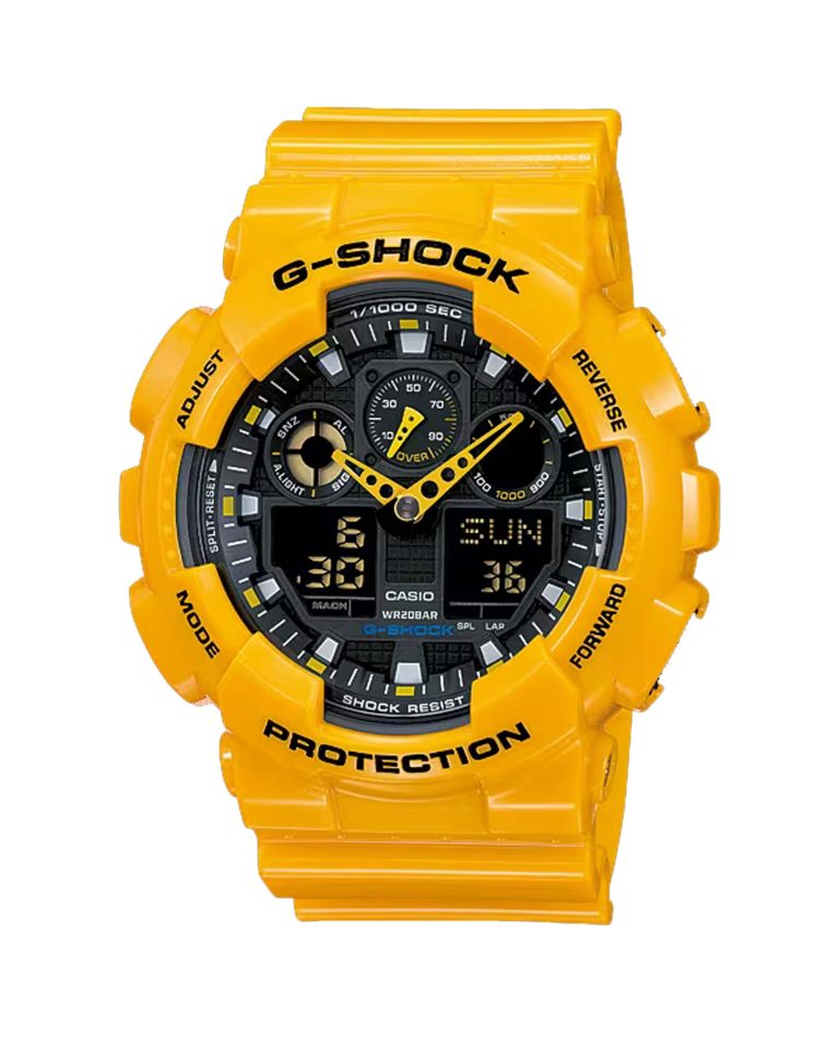 ساعت مچی مردانه جیشاک زرد G-SHOCK GA-100A-9A