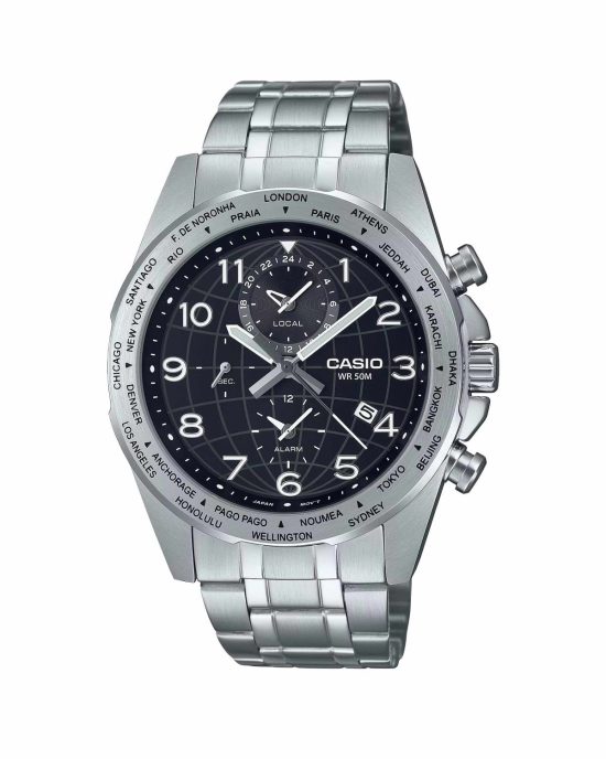ساعت مچی مردانه کاسیو ساعت جهانی CASIO MTP-W500D-1AV