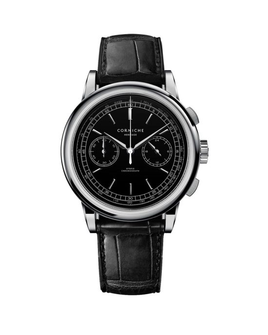 ساعت مچی مردانه کورنیش مشکی corniche heritage chronograph 65408