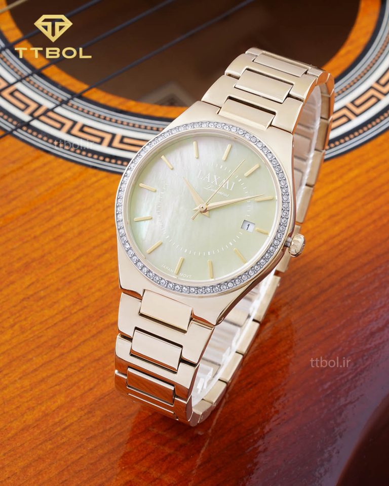 ساعت مچی زنانه لاکسمی طلایی رنگ LAXMI 8135-4