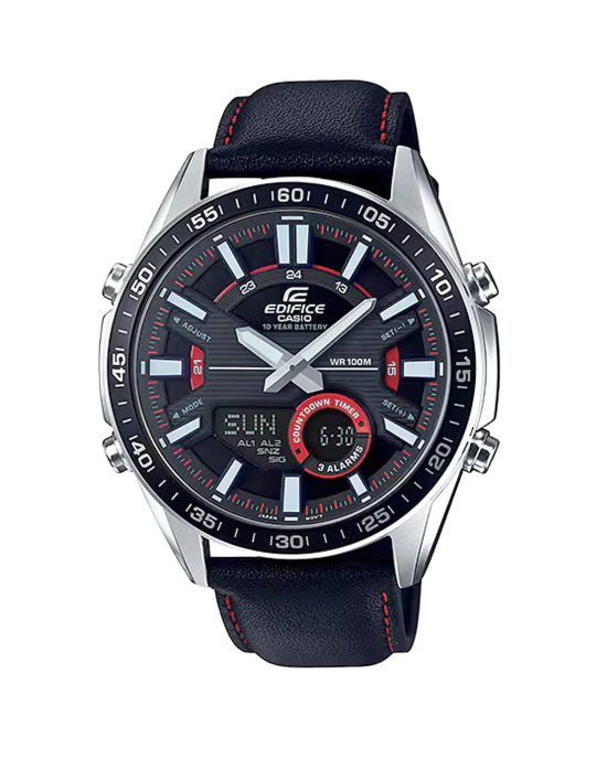 ساعت مچی مردانه کاسیو ادیفایس بند چرمی CASIO EDIFICE EFV-C100L-1AV