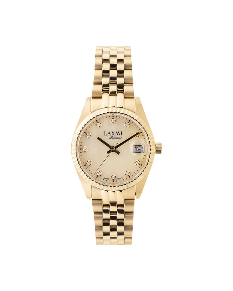 ساعت مچی زنانه طلایی برند لکسمی LAXMI 8145-2