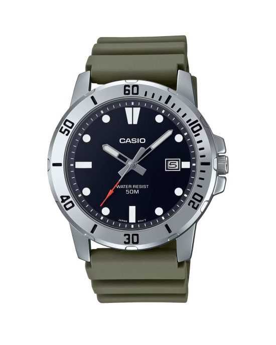 ساعت مچی مردانه کاسیو بند سبز CASIO MTP-VD01-3EV